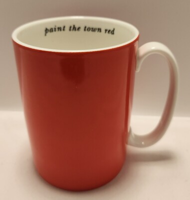 LENOX Kate Spade New York Red SAY THE WORD 'Paint The Town Red' Mug -12 oz Red