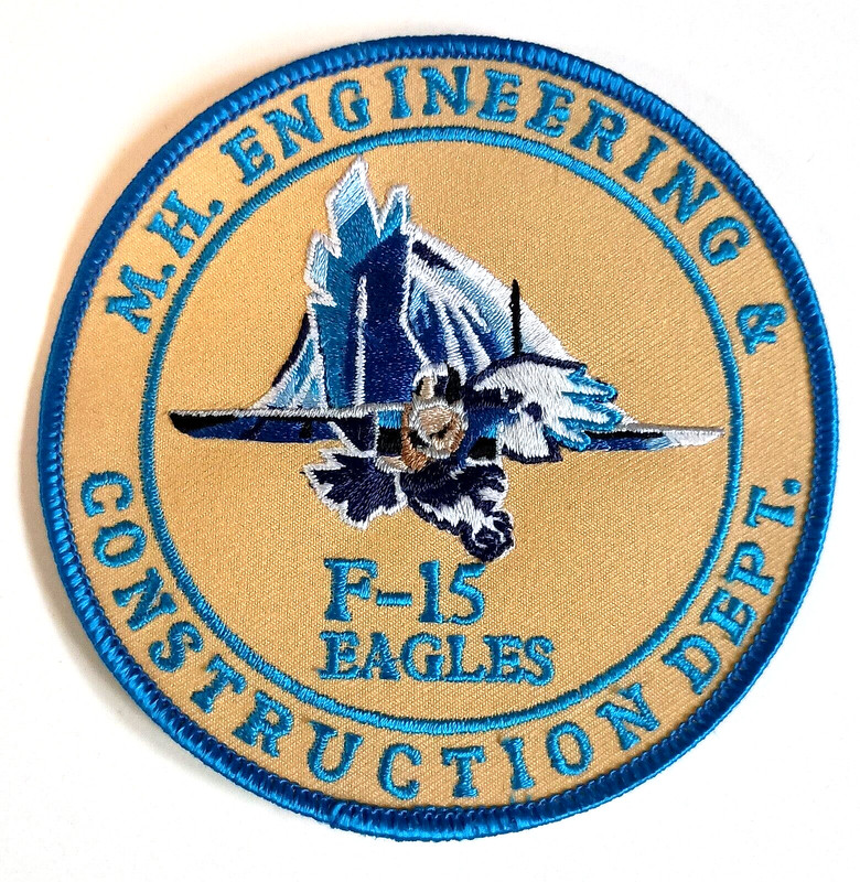 Rare 1980s M.H. Engineering & Construction Dept. F-15 Eagles Cloth Patch New NOS