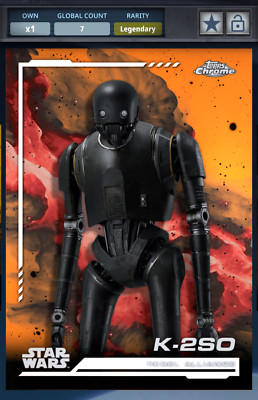 TOPPS STAR WARS CARD TRADER 2024 CHROME K-2SO LEGENDARY ORANGE REFRACTOR 25CC