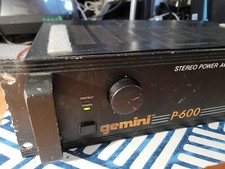GEMINI P-600 Stereo Power Amplifier Fan Cooled Cap Work. 500 Watts