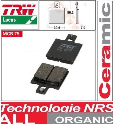 Jeu De 2 Plaquettes De Frein Arrière TRW MCB591 – Pour Suzuki GSX 1100 G 1991-1993