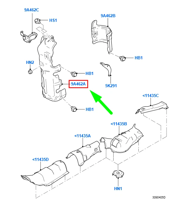 FORD FOCUS MK2 Exhaust System Heat Shield 3M51-9N454-CKG 1595365 NEW  GENUINE | eBay