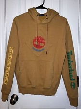 Timberland Hoodie Small Sweatshirt Logo Mens Jacket Pockets Cotton