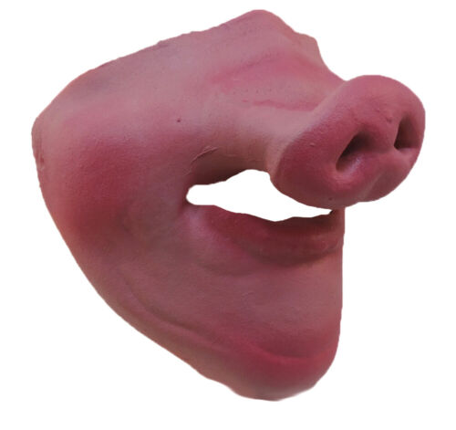 Máscara de látex medio cerdo nariz y barbilla disfraz accesorio - Imagen 3 de 3