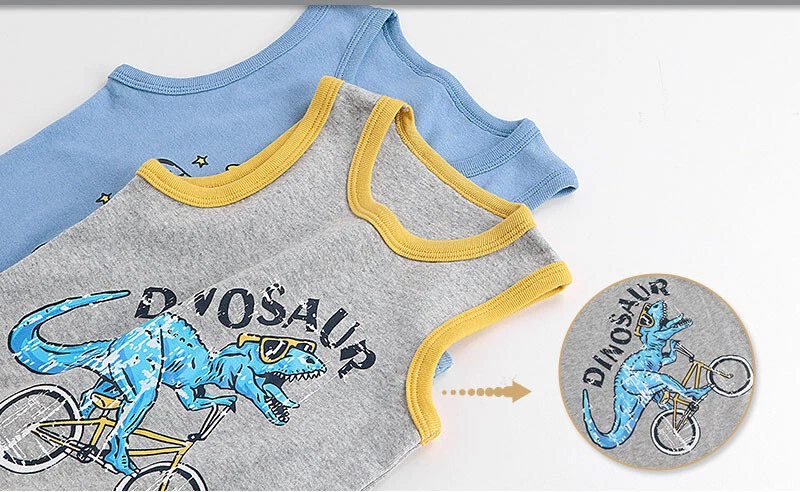 3-Pack Boys Cotton Tank Tops Kids Undershirt Toddler comfy underwear Sleep Cloth - Image 4 of 4