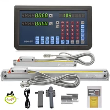 2Axis DRO Multi-function Digital Readout Display 5um Linear Scales for Lathe Mil