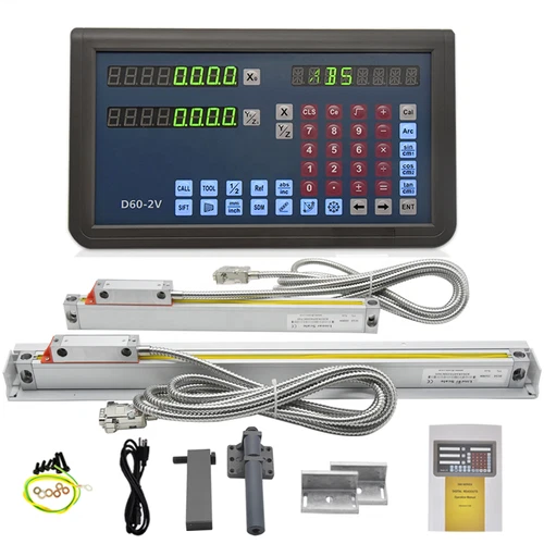 2Axis DRO Multi-function Digital Readout Display 5um Linear Scales for Lathe Mil