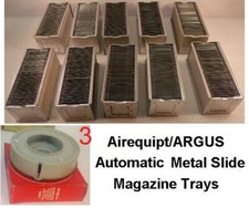 Lot of 10 3 Argus Airequipt Metal Slide Tray for 2 x 2" 35mm Slides  3 Rotary