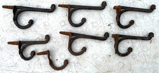 VINTAGE LOT of 7 Cast Iron COAT/HAT DOUBLE HOOKS