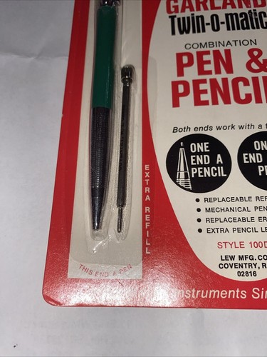 Vintage (c1975) VERY RARE Garland Twin-O-Matic Chrome Ballpoint & Mechan. Pencil - Picture 4 of 7