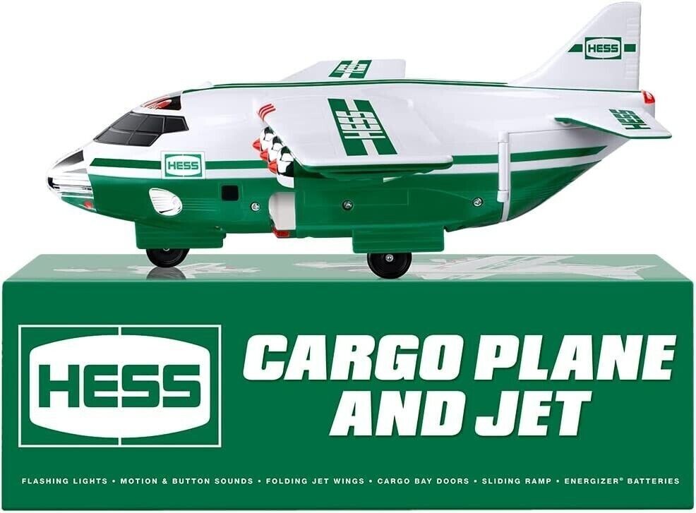 2021 HESS TRUCK COLLECTIBLE TOY CARGO PLANE AND JET WITH LED LIGHTS