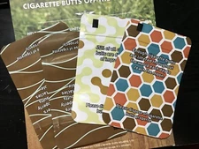 Lot of 4 Portable Resealable or Disposable Cigarette Ashtray Pouch
