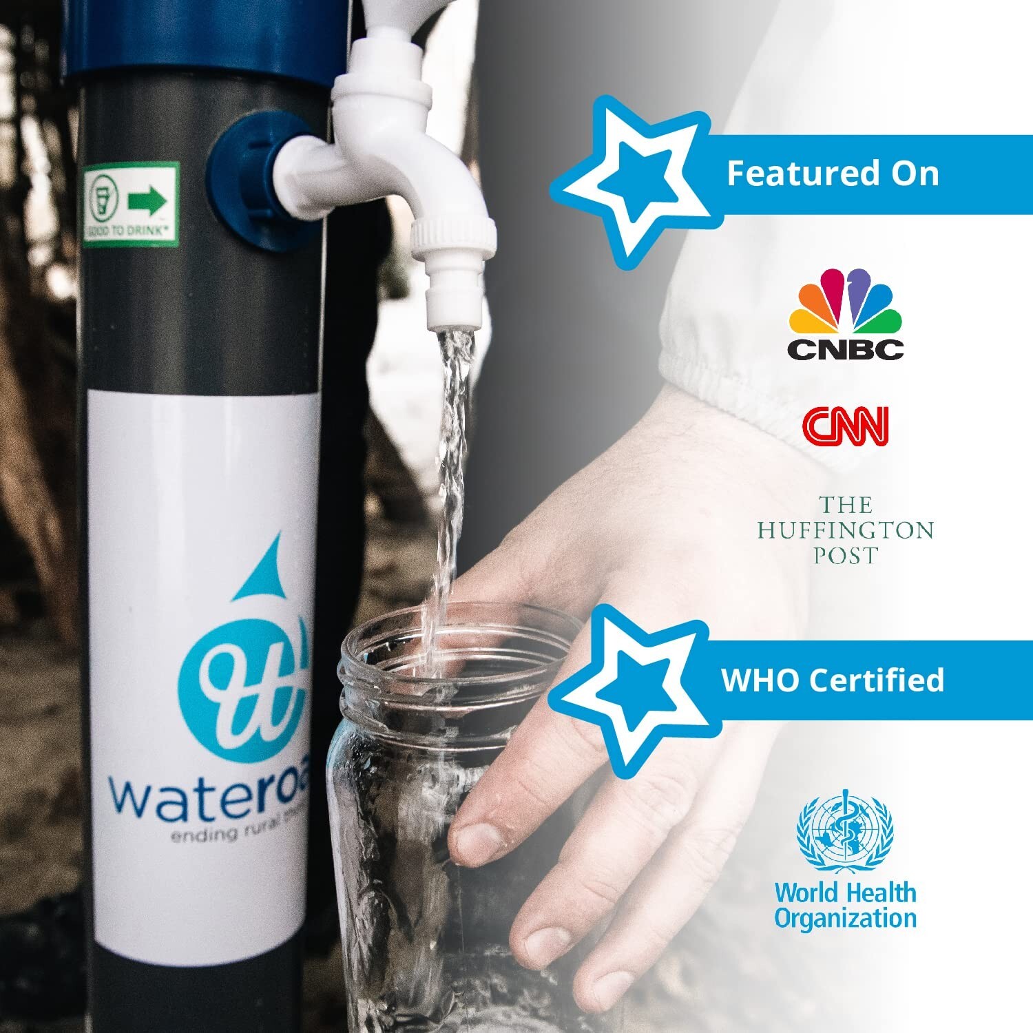 Homefilter Mini Countertop Water Filter - Inline Water Filter for Home Use