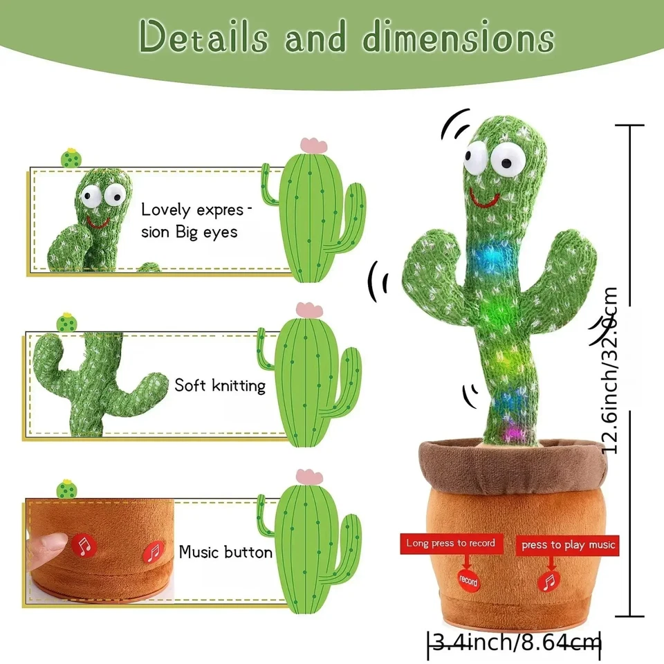 A talking cactus toy ,recorded, and repeated.Spanish,English,Arabic voice change — 第 4/4 张图片