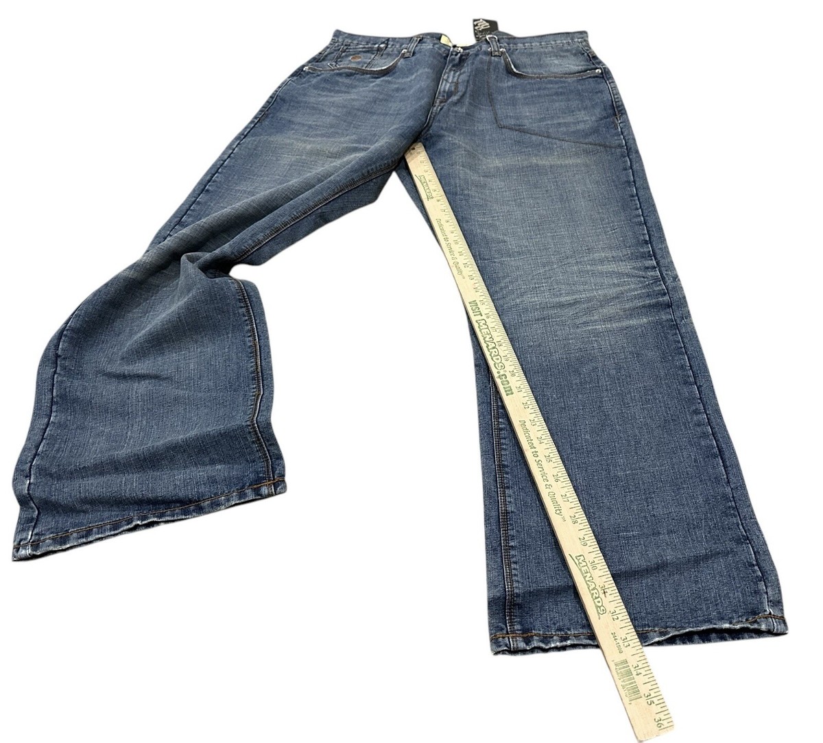 Rocawear wide leg baggy fit Painted Logo pocket jeans Size