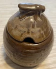 Vintage Frankoma Beehive Honey Pot Lid Bee Finial Brown Glaze 4.75" T [BIN A24]