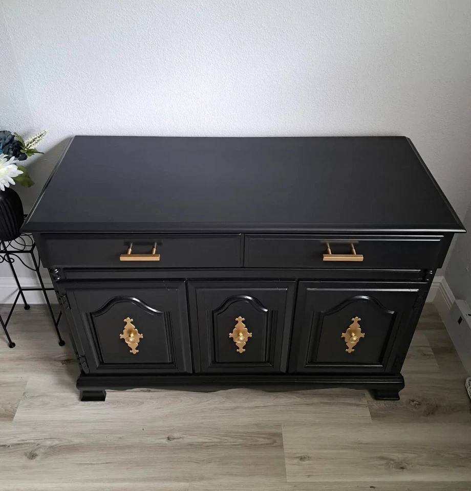 Elegant Refinished Buffet (Solid Wood)  - Image 2 of 4