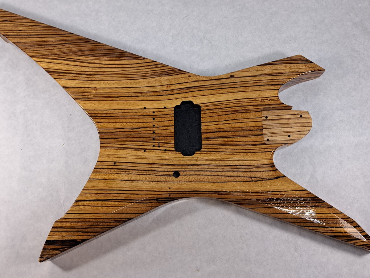Finished Zebrawood Hxx Xiphos body fits Ibanez (tm) RG and Jem
