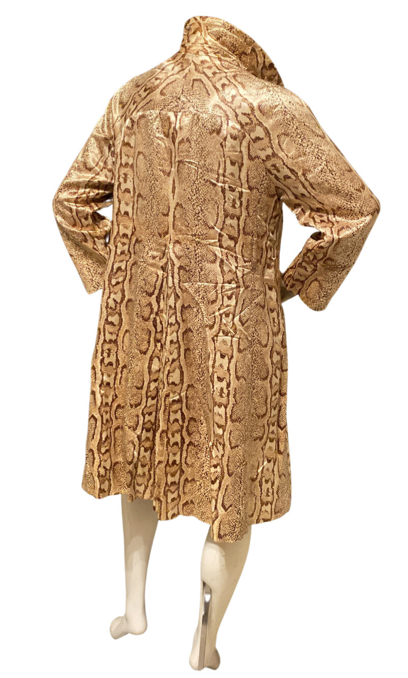 Vintage 80s PYTHON Print Coat Sun Rain Fashion Ja… - image 7