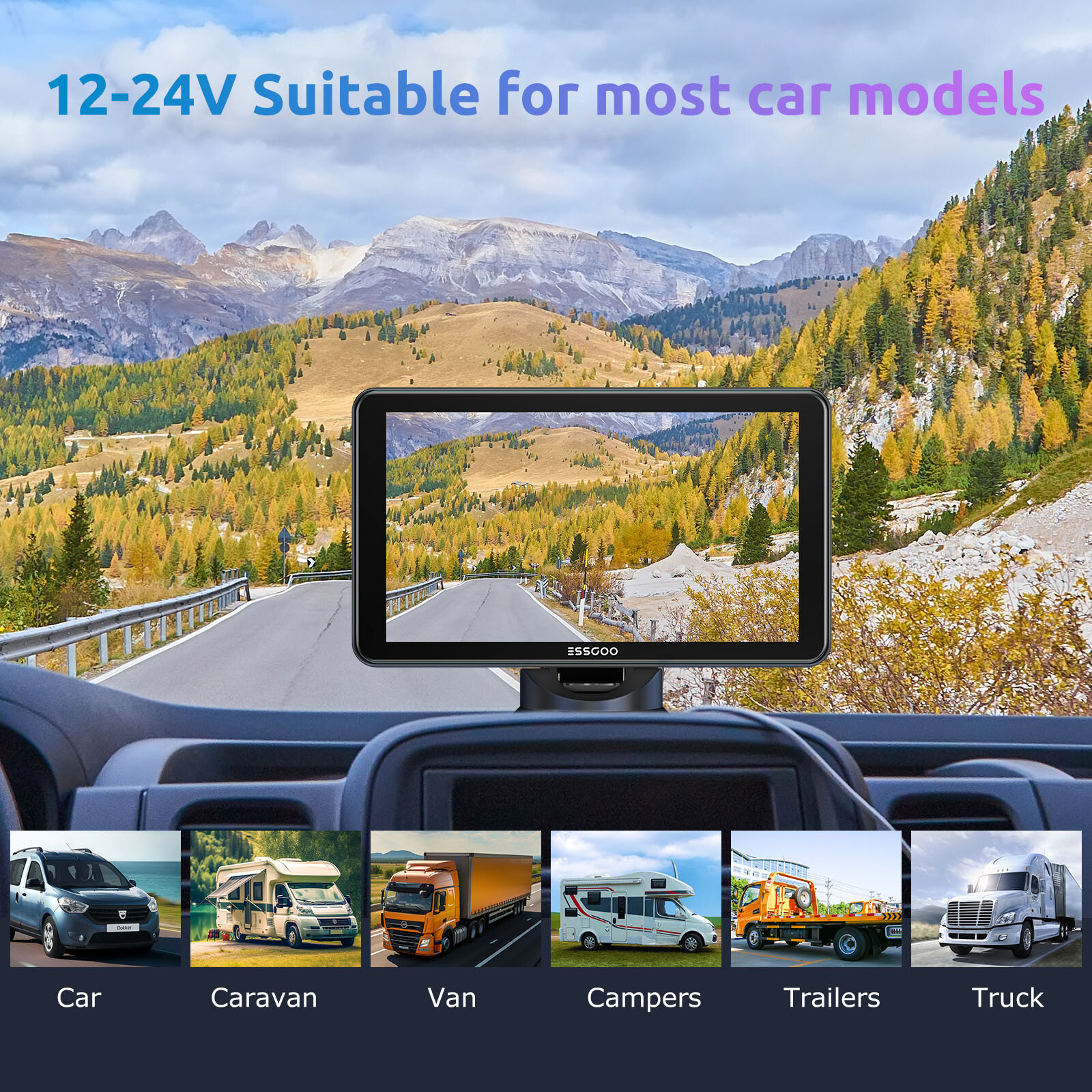 Gps Navigation for Car/Truck Touch Screen Wireless Apple CarPlay Android auto 7"