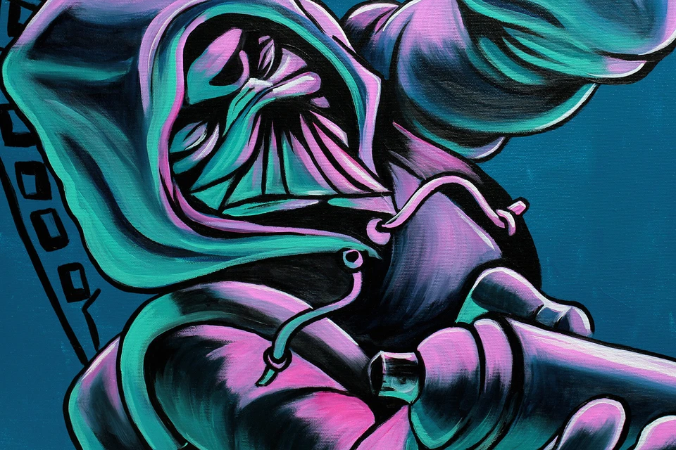 NOVAARTE Acryl Bild Gemälde Sprayer Abstrakte Malerei Kunst Modern Mann ORIGINAL - Bild 2 von 4