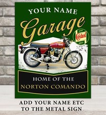 PERSONALISED  NORTON COMANDO GARAGE SHED  Retro Metal SIGN VB30