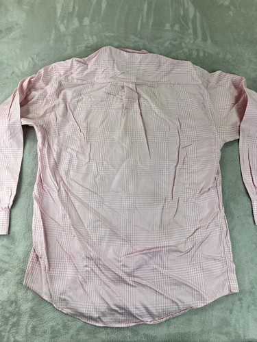 Burberry London Shirt Men's Large Pink Gingham Plaid L/S Cotton USA Size MEDIUM - Picture 9 of 13