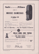 1939 Print Ad Filmo Model 75 Movie Cameras Bell  Howell Leather Willoughbys