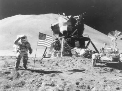 American astronaut Lieutenant Colonel James B Irwin saluting S- 1971 Old Photo