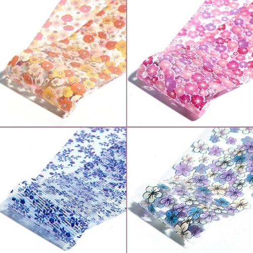 16pcs MIXED FLORAL Nail Art Foils Nail Transfer Foil Wraps Decal Glitter Sticker - Picture 8 of 12