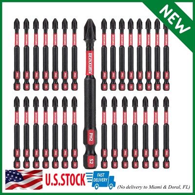 Impact Tough #2 Phillips 3 in. Insert Driver Bits,30Pack Bulk PH2 Screwdriver Bi