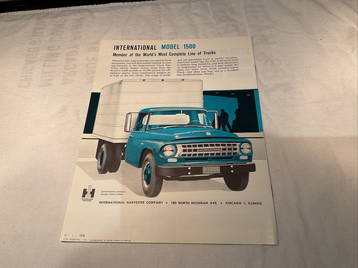International Model 1500 Truck Sales Brochure 1963 | eBay