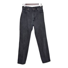 Vintage Wrangler High Waisted Jeans Black Denim Straight Leg USA Size 16x34