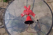Vintage  Rustic chicken Cast Iron Dinner Bell Doorbell Wall Mount