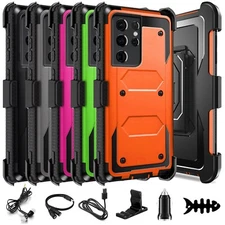 For Samsung S21/S21+/S21 Ultra/ FE Hybrid Case Cover Belt Clip Holster Accessory