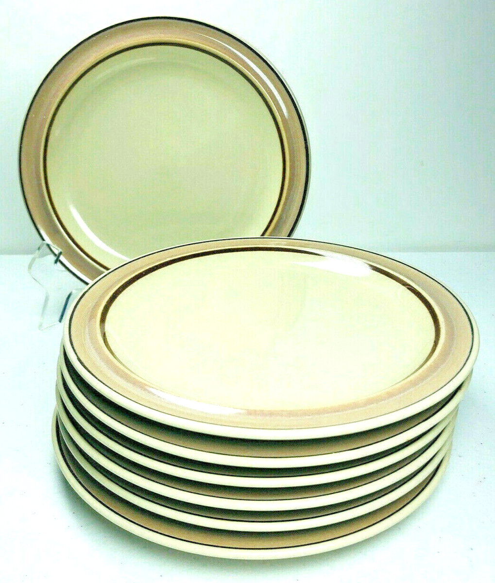 Mikasa Horizon Painted Sand Salad Plates Bread SET of 7 Dessert
