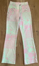 House of Sunny Free People Haze Pant Teal Purple Size 4 Origami pockets Bohemian