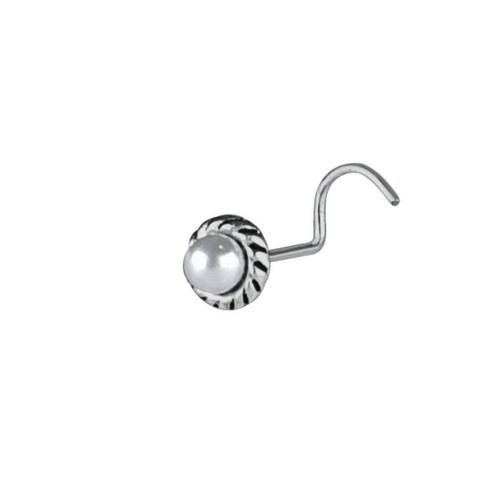 Indian Traditional 925 sterling Pure Silver Fancy Nose Pin For Womens & Girls - 第 2/5 張圖片