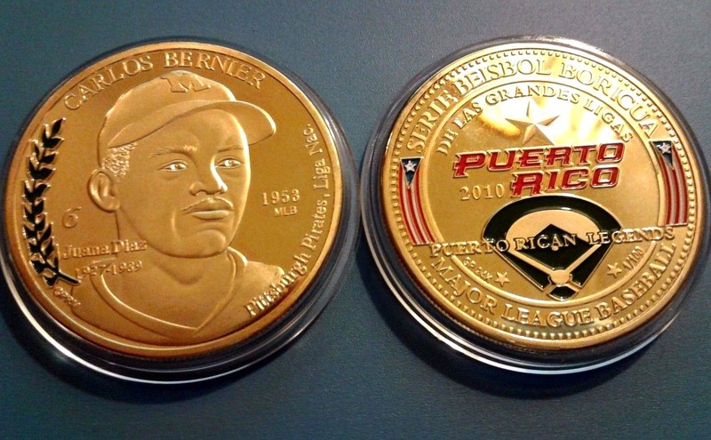 CARLOS BERNIER Juana Diaz PUERTO RICO PIRATES MLB Baseball token ficha medalla 