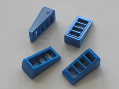 4 x Lego Blue Slope Brick Gitter Ref 61409 Set 10672 30140 60014 7066 9445 71307