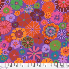 NEW! KAFFE FASSETT FOLK FLOWER GP204 RED FLORAL COTTON FABRIC 1/2 YD AUG 2024