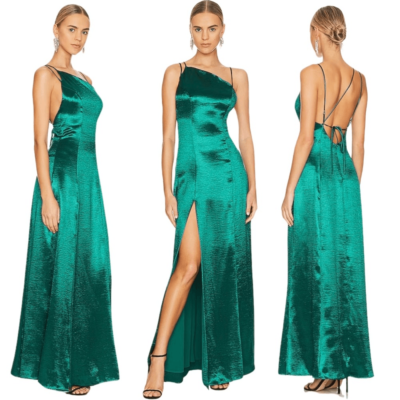 lovers and friends green velvet dress Milwood Midi Dress