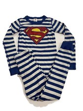 Hanna Andersson US 8 130 Superman Organic Cotton Pajamas Blue Striped