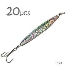 Fish WOW!® 14oz Fishing Diamond Jig Mylar laser big game Trolling heavy lure New