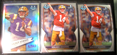 WALKER HOWARD 3-CARD LOT 2022 1st Bowman Univ. Chrome #92/'52 Refractor #26 LSU