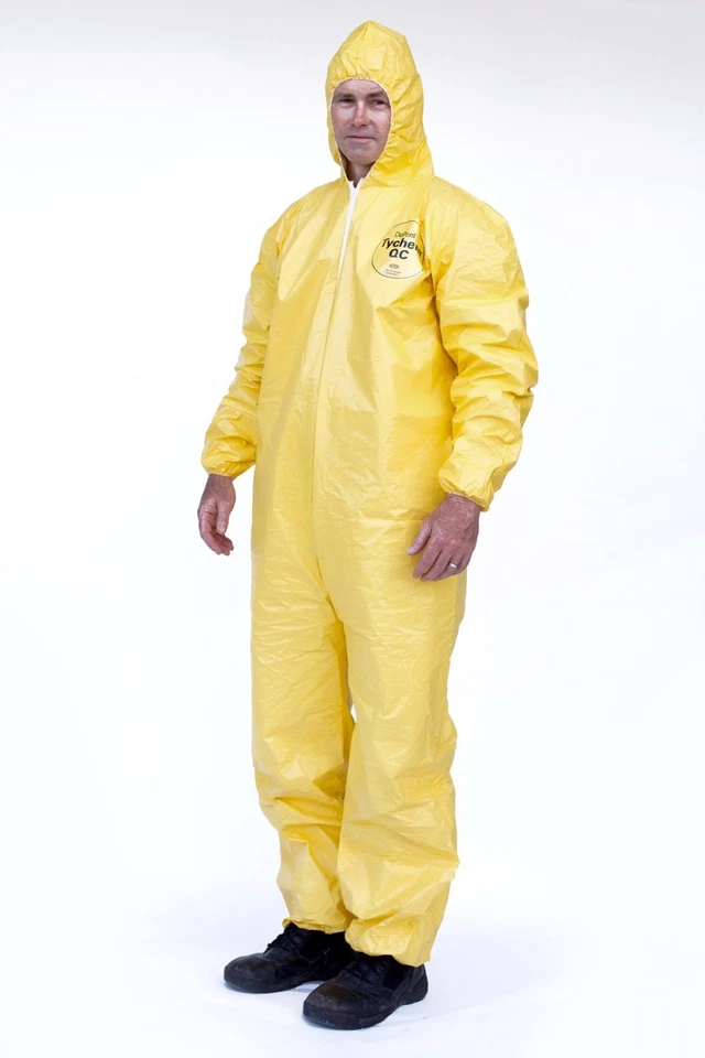 2- DuPont Tyvek QC127S Químico HAZMAT Monos de Seguridad Protectores Trajes de Conejo Foto 2 de 4
