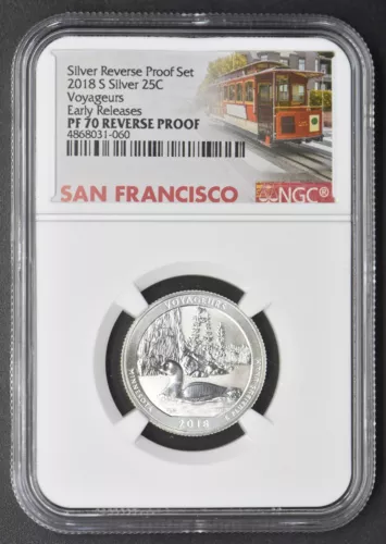 2018-S Silver 25C Reverse Proof Voyageurs First Release NGC PF 70 ✪COINGIANTS✪