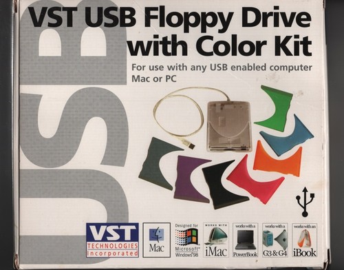 Vintage VST USB Floppy Drive with COLOR KIT Mac PC 1999 Complete FREE SHIPPING