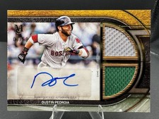 DUSTIN PEDROIA 2025 Topps Museum Signature Swatches DUAL RELIC AUTO /50