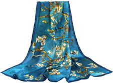 100 Silk Scarf 43" Large Square Shawl Women Hair Wraps-Gift Packed